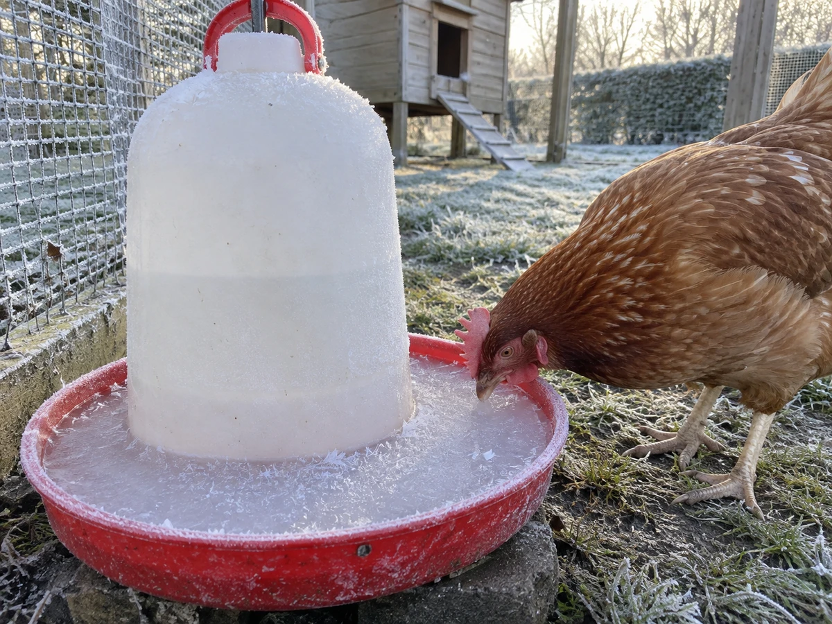 L'abreuvoir pris en glace le matin : photo d’identification