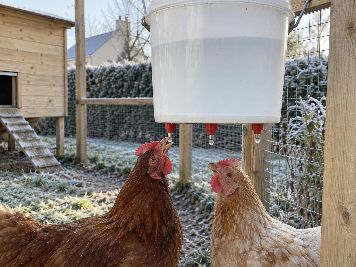 Seau à tétines plein, mais les poules tournent autour : photo d’identification