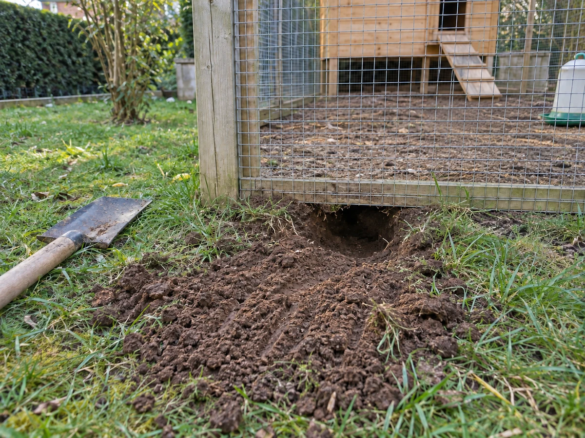 Un trou creusé sous le grillage : photo d’identification