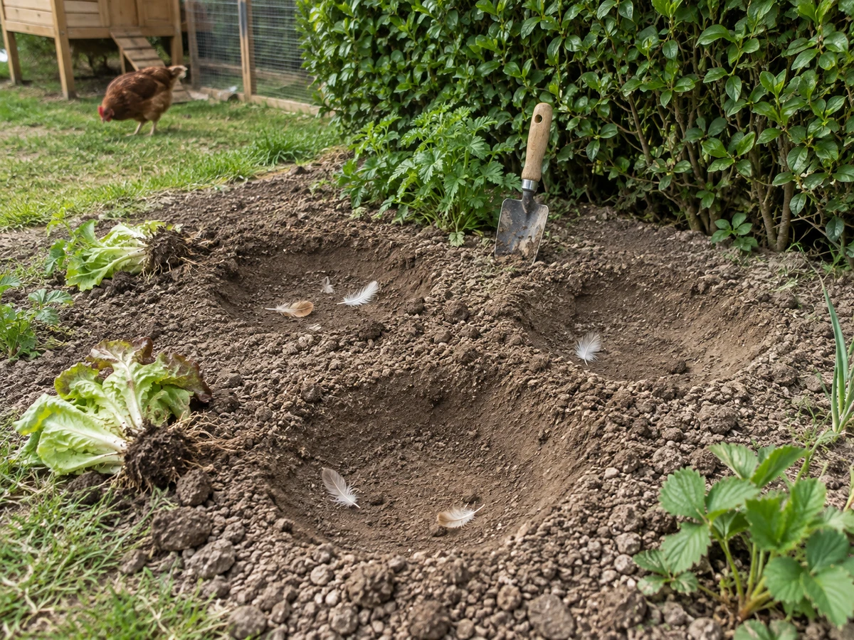 Des cuvettes creusées dans le potager ou au pied de la haie : photo d’identification